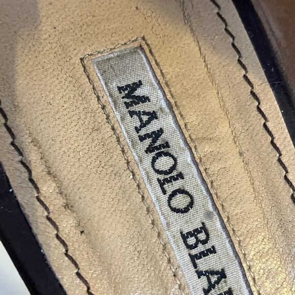 Vintage Manolo Blahnik brown braided leather strappy open toe stiletto heels - Picture 7 of 16